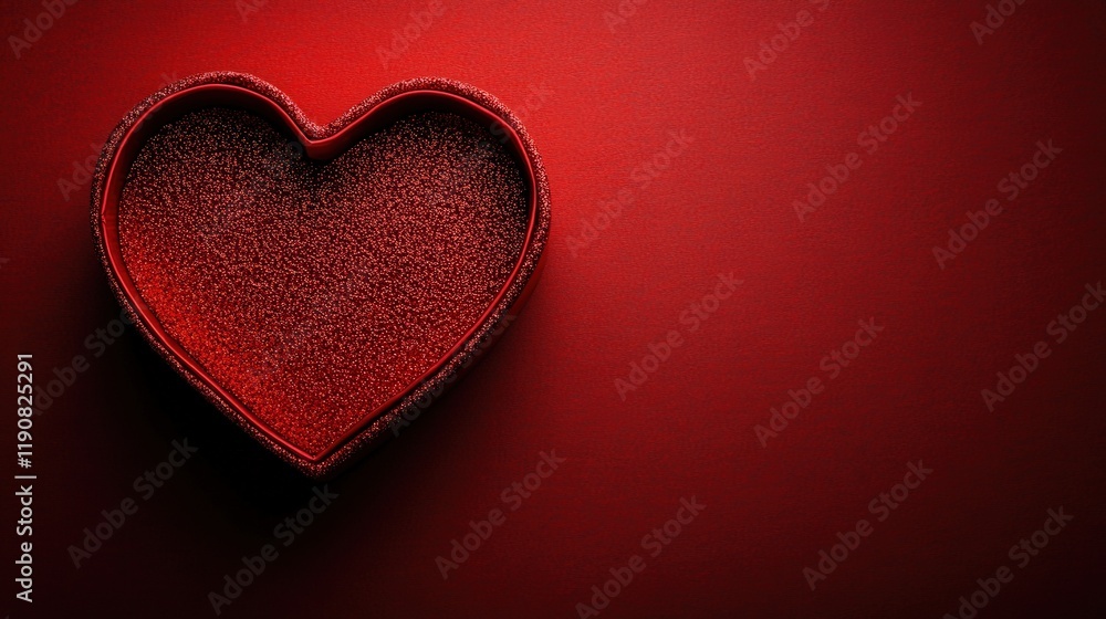Aufkleber red heart symbol on a vibrant red background representing love and affection in a simple design vale