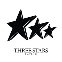 Obraz premium 3 star rating. Original sign on a white background. Three star symbol or emblem. vector illustration