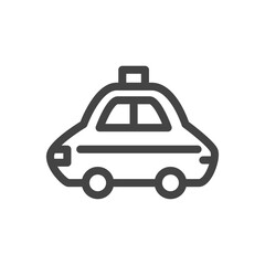 線画乗り物関連の単品アイコン　パトカー