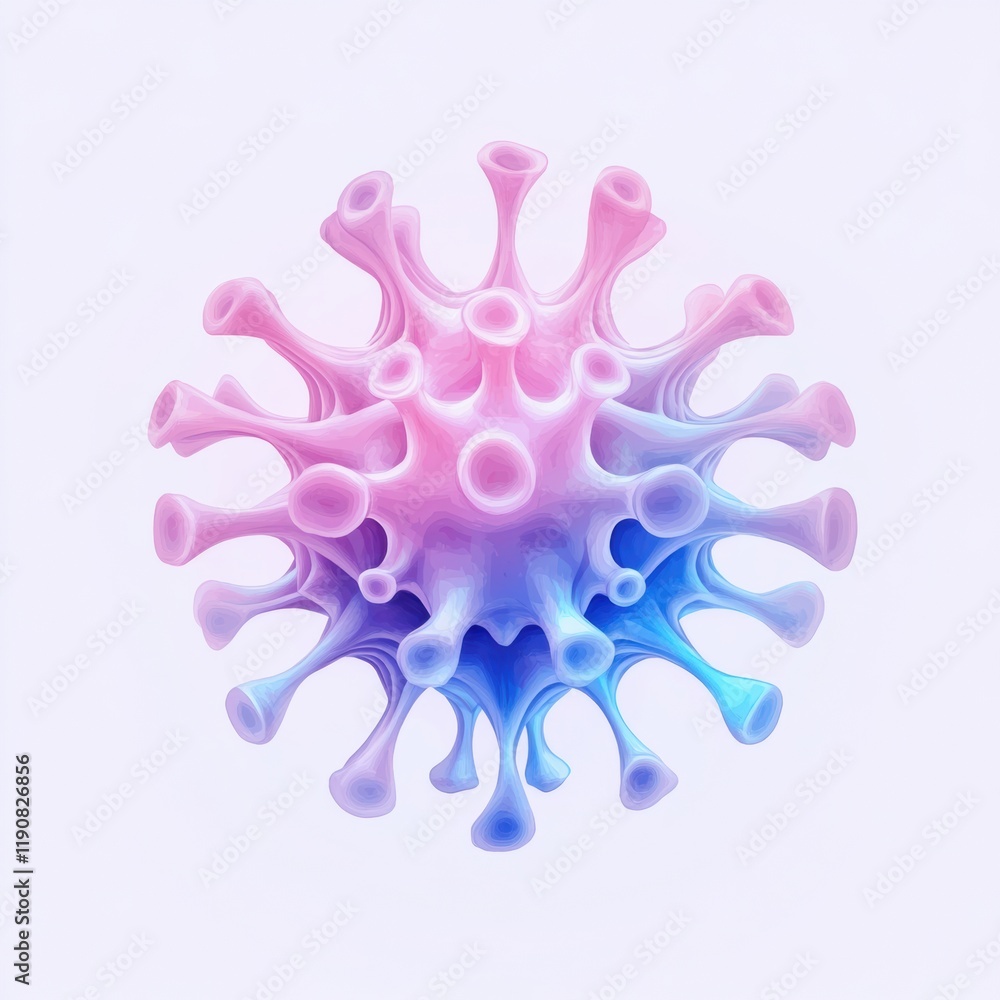 Fototapete illustration of a colorful and simple virus design showcasing intricate details and shapes. generati