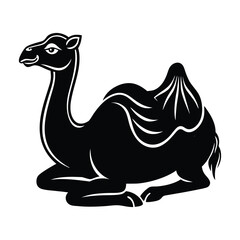 Camel Silhouette illustration vector, Desert Camel clipart Design
