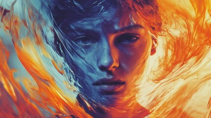 Emotional Turmoil Captured in a Whirlwind of Color