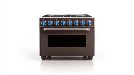 Fototapeta premium Modern Countertop Oven with Blue Controls. Generative AI