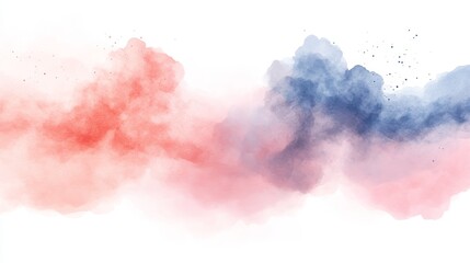 Naklejka premium Abstract Blurred Soft Pastel Colored Pink Blue Watercolor Ink Splat Gradient Background For Design