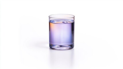 Glass of Fresh Water on White Background. Generative AI