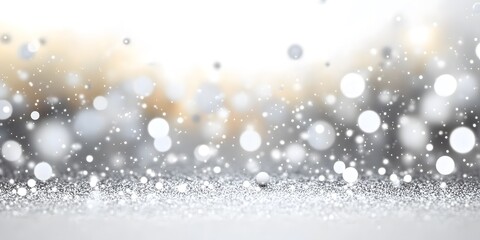 Sparkling Festive Background with Gold and Silver Glitter, Generative Ai