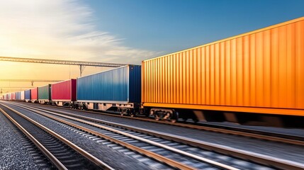 Obraz premium Freight train passing through industrial areas carrying essential goods