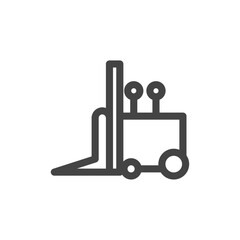 線画乗り物関連の単品アイコン　フォークリフト