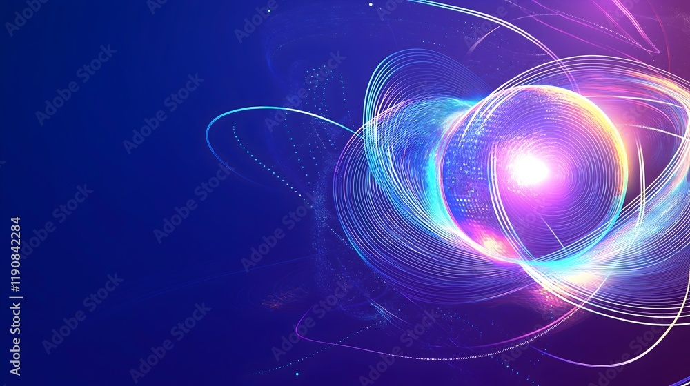 Poster abstract energy flow: a vibrant display of abstract energy, swirling with dynamic lines and gradient