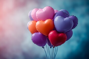 Valentine's Day concept. Heart-shaped balloons
