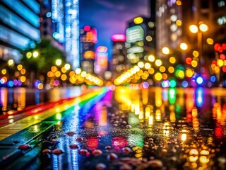 Vibrant Rainbow Night Lights Pride Month Celebration Background