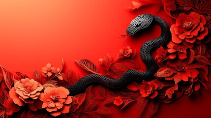 Chinese New Year.lunar new year,year of the snake. symbolizes the Lunar New Year of China