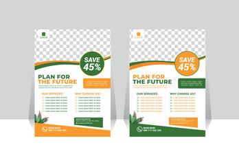 Modern Farming Solutions Vector Flyer Template Design | Agriculture Service Flyer Layout