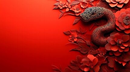 Chinese New Year.lunar new year,year of the snake. symbolizes the Lunar New Year of China
