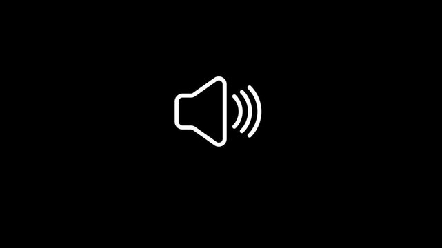 Speaker Audio technology volume, voice and soundtrack animation Isolated on Black Background