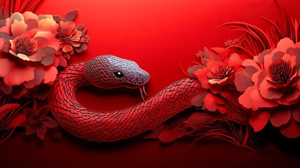 Chinese New Year.lunar new year,year of the snake. symbolizes the Lunar New Year of China