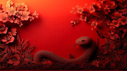 Chinese New Year.lunar new year,year of the snake. symbolizes the Lunar New Year of China