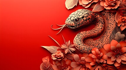 Chinese New Year.lunar new year,year of the snake. symbolizes the Lunar New Year of China