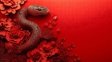 Chinese New Year.lunar new year,year of the snake. symbolizes the Lunar New Year of China