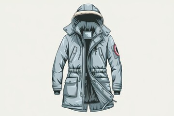 Obraz premium Stylish Hooded Winter Parka Jacket Design