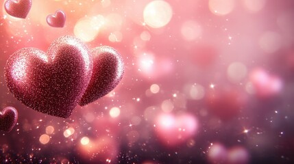 Obraz premium Colorful hearts floating in the air creating a whimsical and cheerful atmosphere in a bright setting valentine day