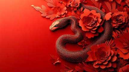 Chinese New Year.lunar new year,year of the snake. symbolizes the Lunar New Year of China