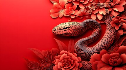 Chinese New Year.lunar new year,year of the snake. symbolizes the Lunar New Year of China