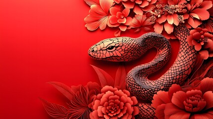 Chinese New Year.lunar new year,year of the snake. symbolizes the Lunar New Year of China