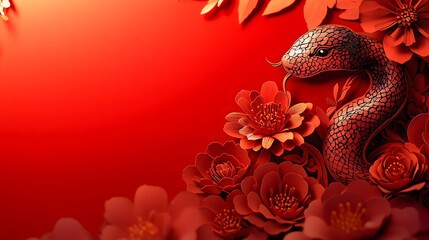 Chinese New Year.lunar new year,year of the snake. symbolizes the Lunar New Year of China