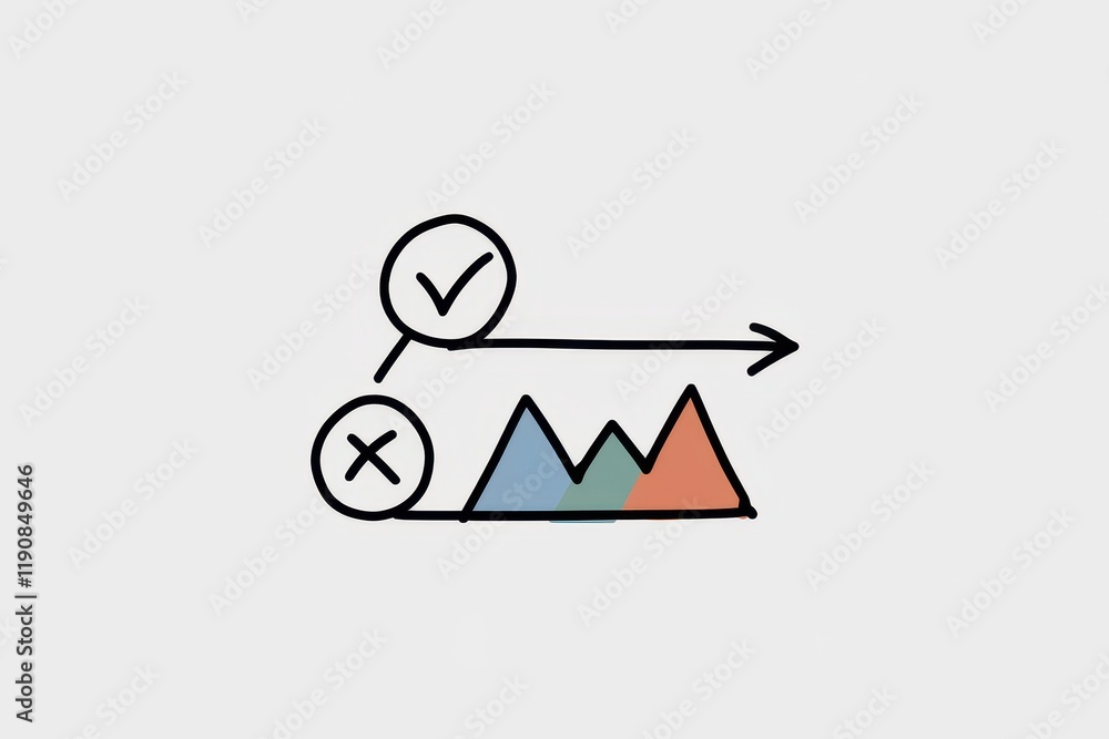 Poster decision making process chart showing success path
