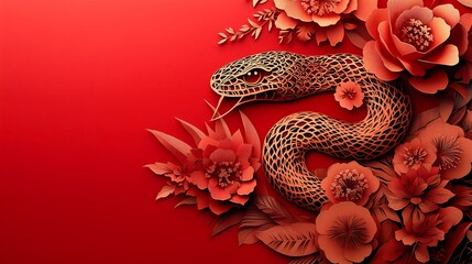 Chinese New Year.lunar new year,year of the snake. symbolizes the Lunar New Year of China