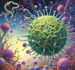 Obraz premium Illustration of bacteria.