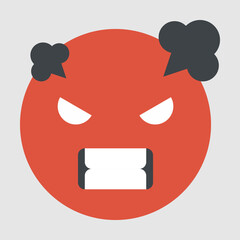 Obraz premium Icon depicting an angry, red face