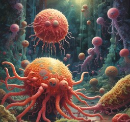 Obraz premium Illustration of bacteria.