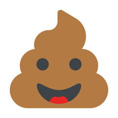 A cartoon poop emoji with a smiling face