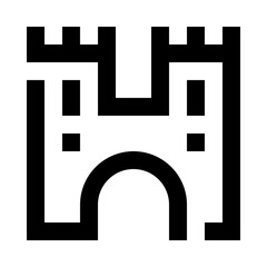 Medieval Fortress Solid Icon