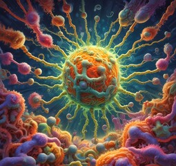 Obraz premium Illustration of bacteria.