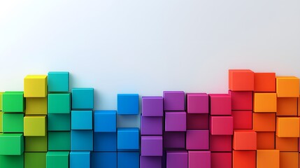 Colorful Block Arrangement Abstract Design Digital Art Modern Aesthetics Top-Down View Creative Composition