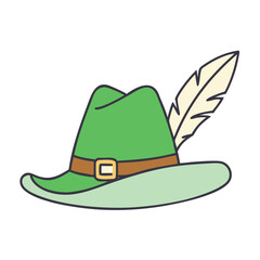 bavarian hat with feather vector icon, bavarian hat with feather vector illustration - simple illustration of bavarian hat with feather, perfect for logos bavarian hat with feather 