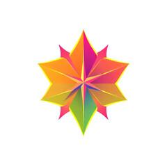 geometric multicolored star design with intricate symmetry, perfect for artistic, decorative, or festive themes
