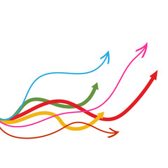 Six growth waving arrows