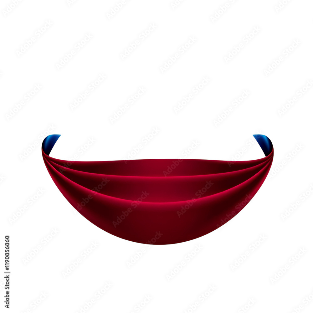 Poster minimalist red crescent shape isolated on a transparent background, symbolizing simplicity, elegance