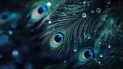 peacock feathers background, Generative AI