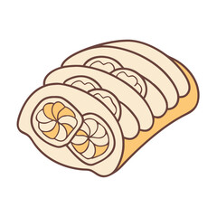 german style apple strudel vector icon, german style apple strudel vector illustration - simple illustration of german style apple strudel, perfect for logos german style apple strudel 