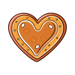 heart shaped gingerbread cookie icon