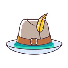 oktoberfest cap vector icon, oktoberfest cap vector illustration - simple illustration of oktoberfest cap, perfect for logos oktoberfest cap 
