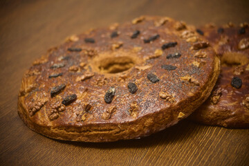 Traditional Ukrainian festive bread kalyta for St. Andrews Day