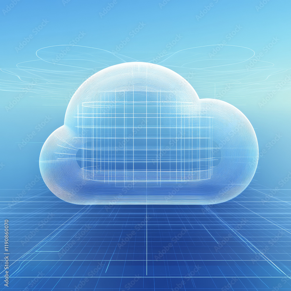 Poster cloud computing visualization digital environment abstract graphic technology concept modern viewpoi