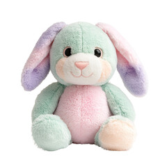 Soft plush bunny toy with pastel colors, perfect for cuddling and playtime. This adorable stuffed...