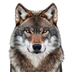 Fototapeta premium Portrait of Scary wolf isolated on transparent background
